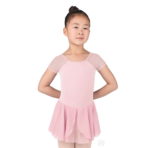 leotard mesh dress Eurotard Girls Mesh Short Sleeve Dance Dress PNK / XS