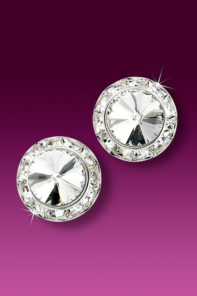 Crystal Rhinestone 15mm Earrings Clip Dance Gear