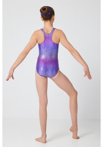 Mondor Gymnastics  Purple Rainbow - Sleeveless Leotard