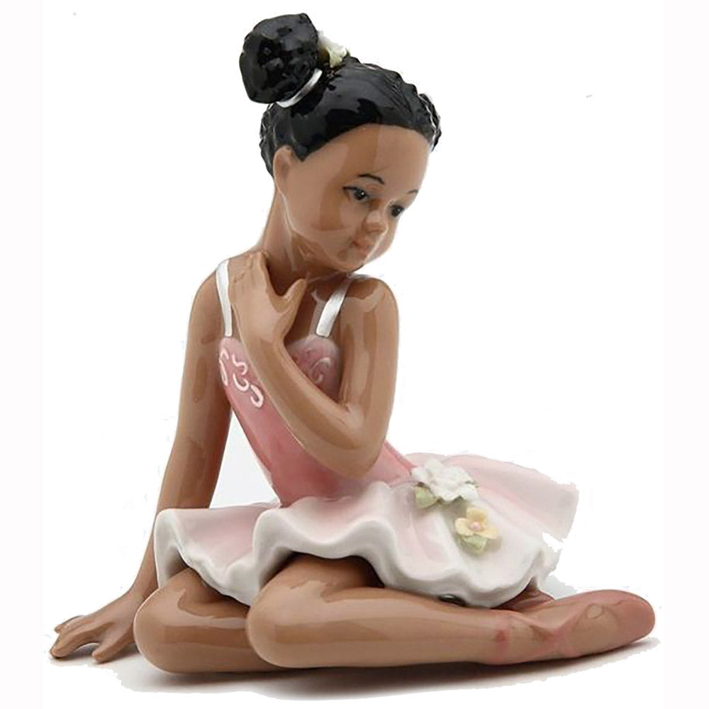 Porcelain AA Ballerina Sitting with Pink Dress - Dance Gear Etc.