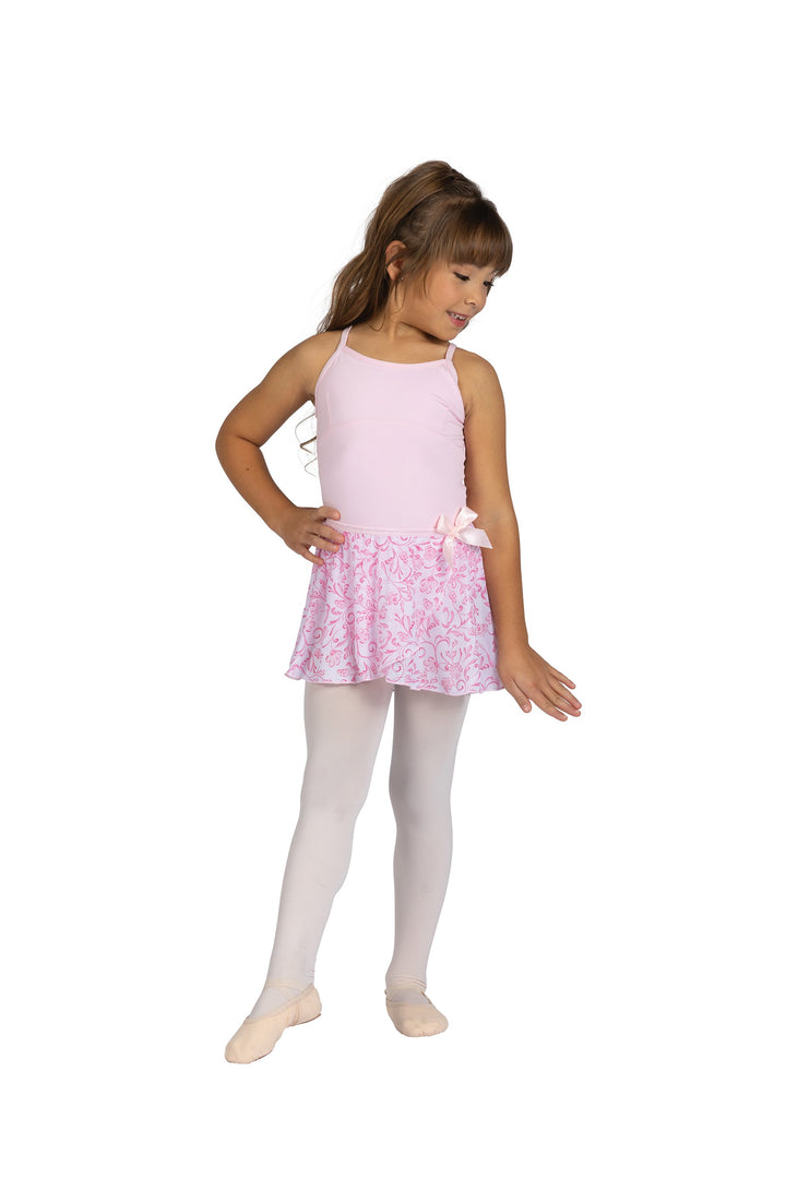 DanzNMotion Child Mock Wrap Floral Print Skirt