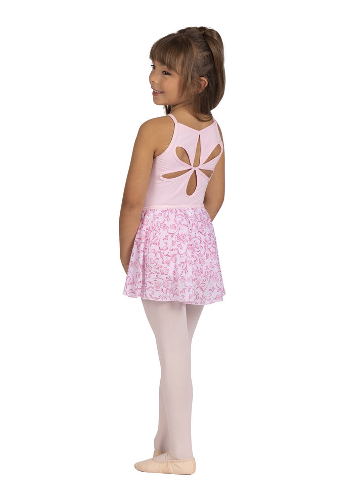 DanzNMotion Child Mock Wrap Floral Print Skirt