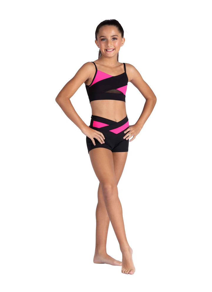 DanzNMotion Child Color Block Crop Top