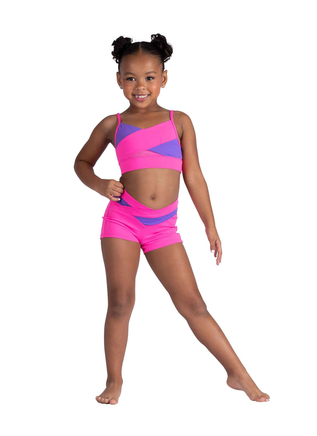 DanzNMotion Child Color Block Crop Top