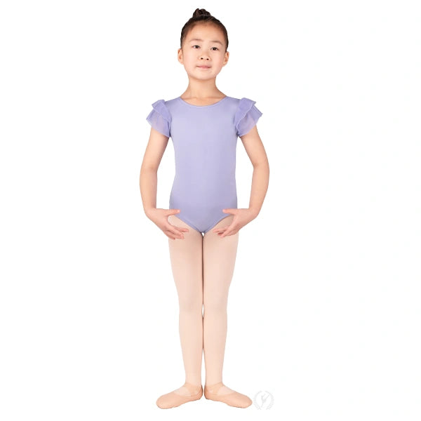 Eurotard Girls Silhouette Mesh Flutter Sleeve Leotard