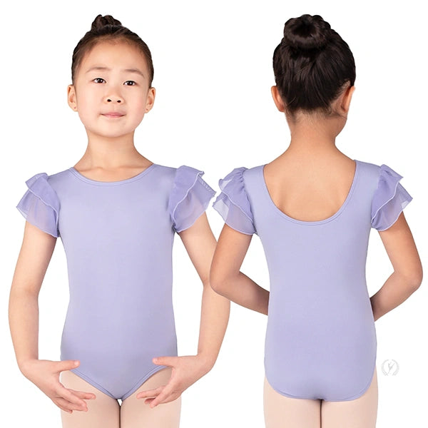 Eurotard Girls Silhouette Mesh Flutter Sleeve Leotard