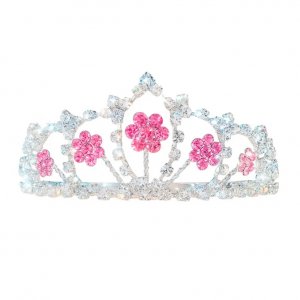 Dasha Fuchsia Stone Flower Tiara