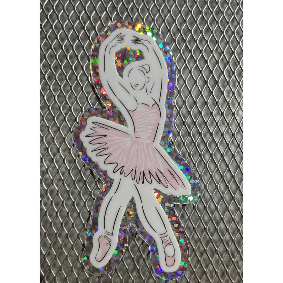 Denali Glitter Ballerina Silhouette Dance Sticker