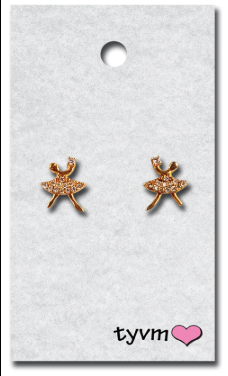 Classy Crystal Dainty Dancer Gold Earrings