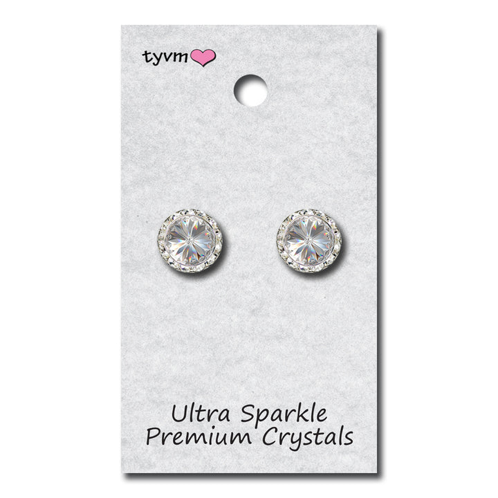 13mm Center Stone Clear Post Earrings