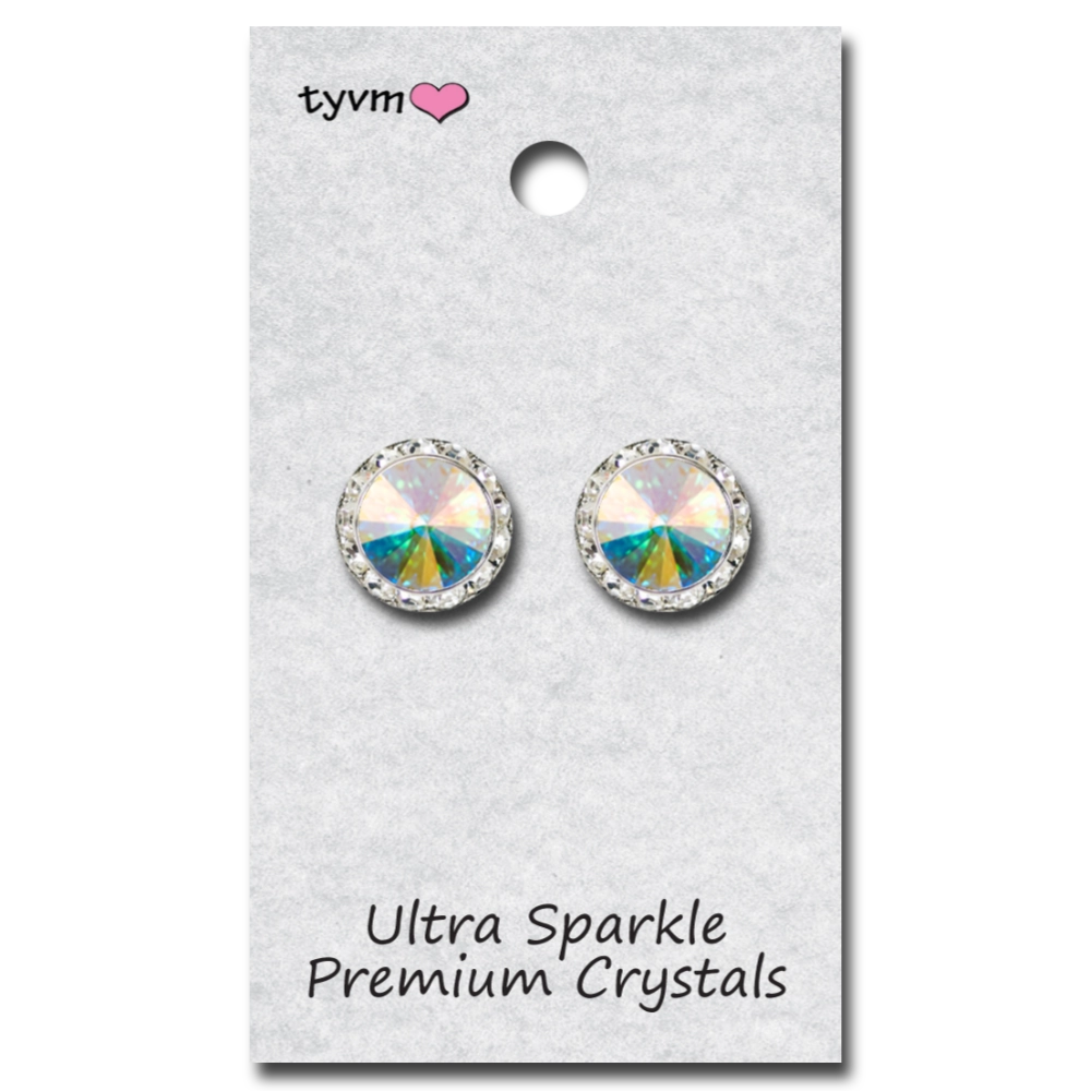 15mm Center Stone Post Earrings