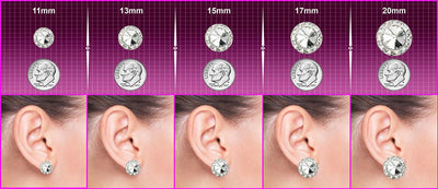 Rhinestone Earrings 11mm Pierced