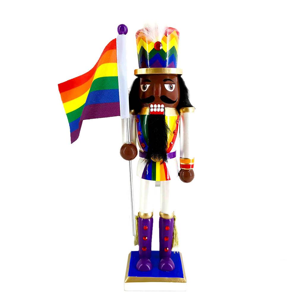 AA Pride Nutcracker Waving Rainbow Flag - Dance Gear Etc.