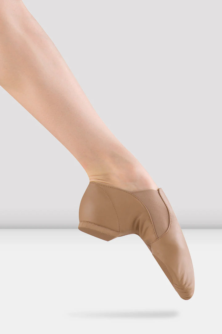 Bloch Ladies Tan Leather Elasta Jazz Booties