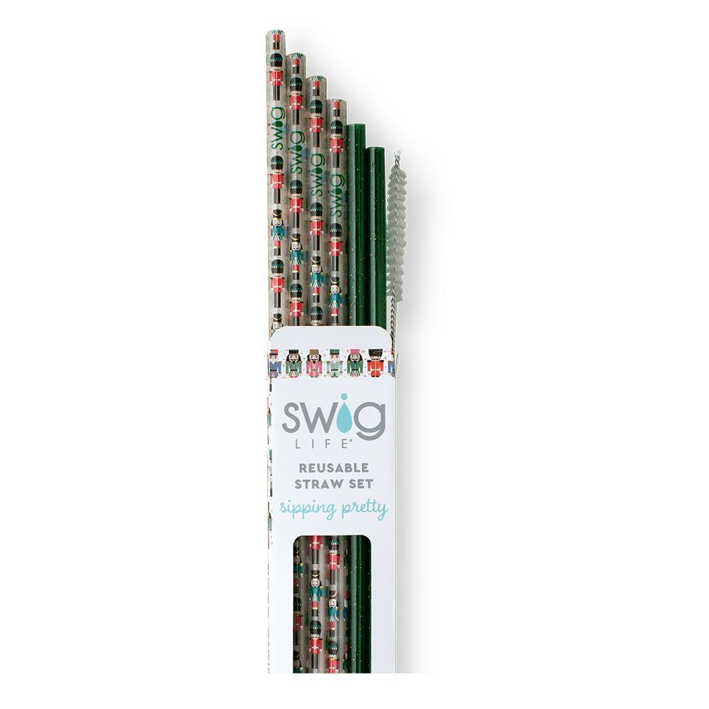 Swig Life Classic Nutcracker + Green Glitter Reusable Straw Set - Dance Gear Etc.