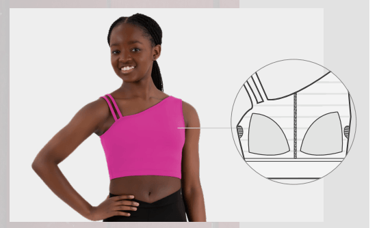 Eurotard Girls & Womens Asymmetrical Long Line Bra - Dance Gear Etc.