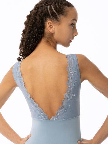 Suffolk Adult Daphne Pinch Front Lace Trim Leotard