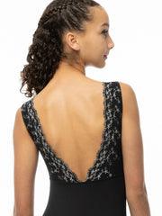 Suffolk Adult Daphne Pinch Front Lace Trim Leotard