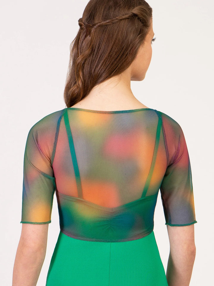 Suffolk Adult Green Camisole Leotard with Sweetheart Half Sleeve Top