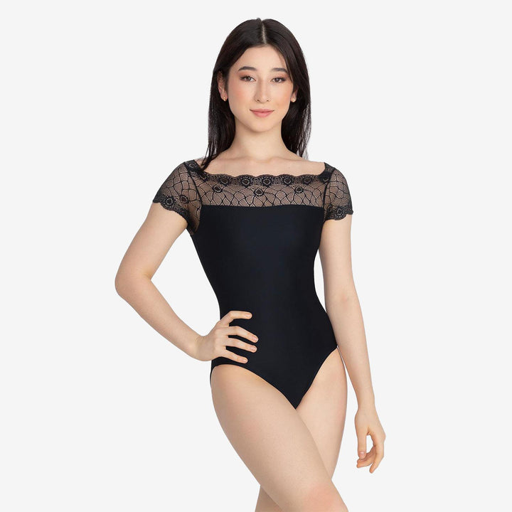 So Danca Adult Cap Sleeve with Lace Leotard