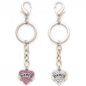 Dasha Rhinestone Heart Keychain - Dance Gear Etc.