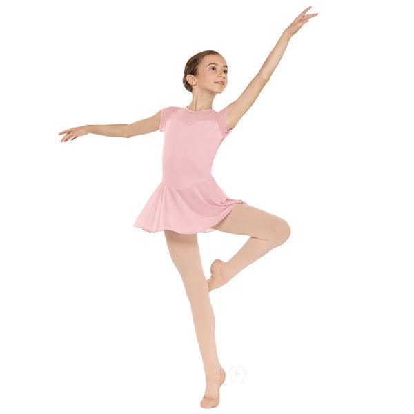 mesh dress dance Eurotard Girls Silhouette Mesh Sweetheart Dance Dress PNK / XS