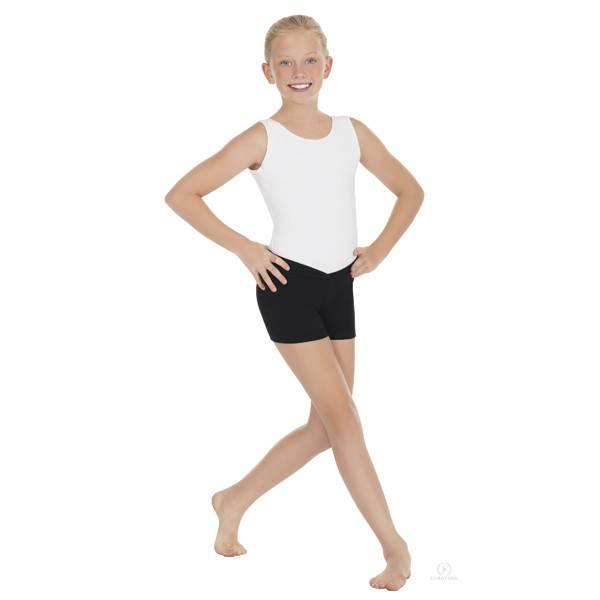 Eurotard Black Cotton Child "V" Front Shorts