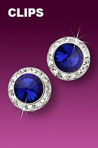 Rhinestone Earrings 15mm Clip