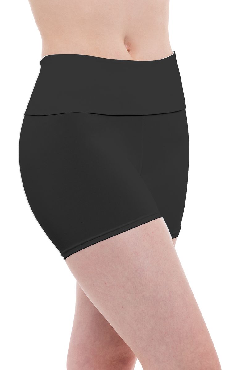 Motionwear Adult Black Silkskyn High Waist Extended Length Shorts