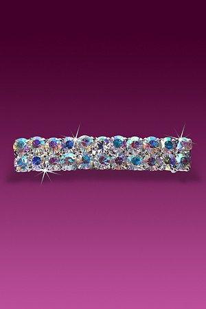Rhinestone Barrette 2 Row AB Crystal