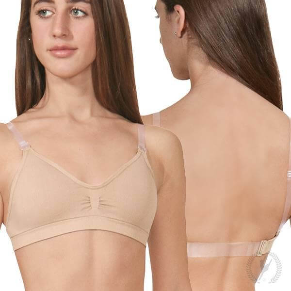 Eurotard Womens Seamless Padded Wide Band Bra