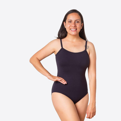 So Danca Adult+ Kehlani Black Strappy Back Camisole Leotard - Dance Gear Etc.