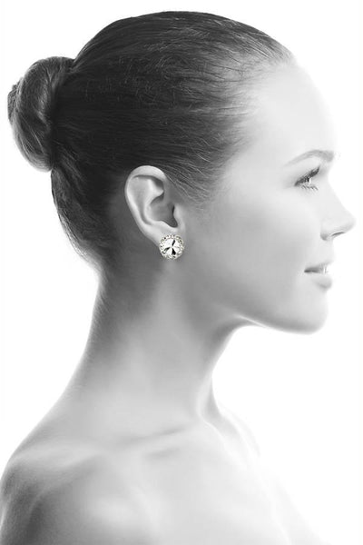 Rhinestone Earrings 17mm Clip