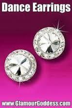 Rhinestone Earrings 20mm Clip Crystal - Dance Gear Etc.