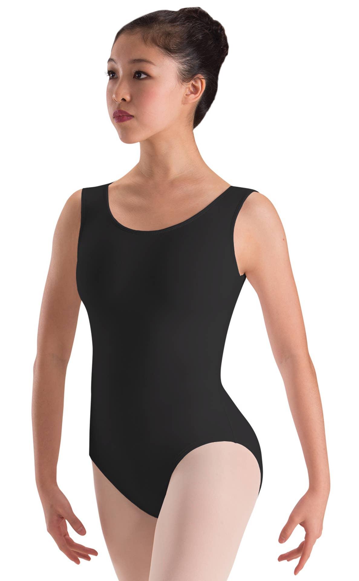 Motionwear Adult Dri-Line Classic Black Tank Leotard - Dance Gear Etc.