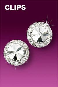 Rhinestone Earrings 15mm Clip