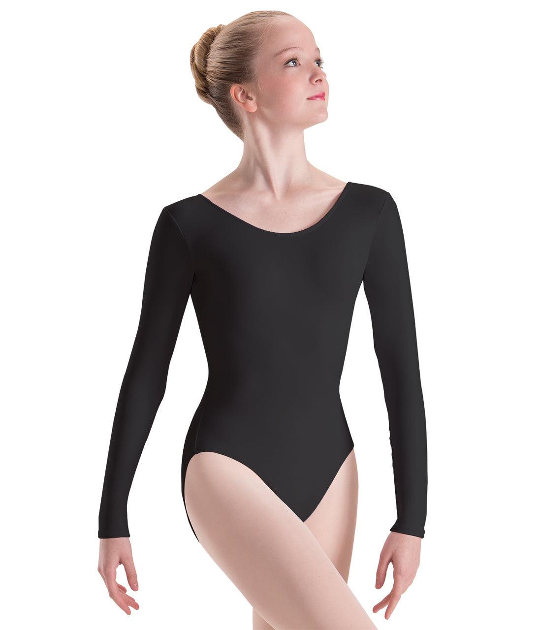 Motionwear Adult Black Long Sleeve Leotard